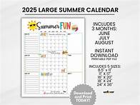 Video thumbnail for Large 2025 Summer Wall Calendar, Big Summer Planner Poster, Summer Bucket List Printable, Schedule for Kids, Fun Summer Calendar - Etsy