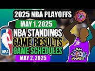Video thumbnail for NBA STANDINGS MAY 1,2025 I NBA GAME RESULTS I NBA SCHEDULES MAY 2,2025 #NBA #NBA2025 #NBASTANDINGS