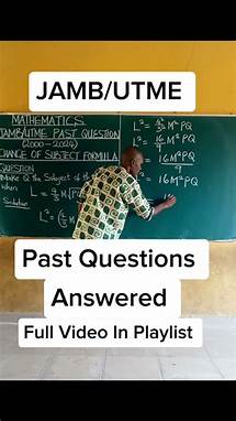 Video thumbnail for JAMB UTME Past Questions and Answers: Change of Subject Formula #maths #jambmath @content-academy