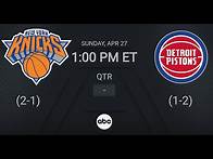Video thumbnail for Knicks vs Pistons Game 4 #NBAPlayoffs presented by Google ABC Live Scoreboard