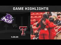 Video thumbnail for Abilene Christian vs. Texas Tech (4.29.25) Highlights | 2025 Big 12 Softball