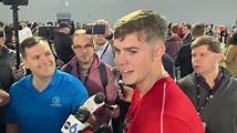 Video thumbnail for Ohio State football Pro Day: QB Will Howard talks pressure