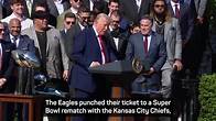 Video thumbnail for Trump taunts Taylor Swift over Chiefs Super Bowl loss