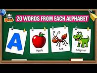 Video thumbnail for Preschool Learning activities for 3 year olds at home | 20 Words From Each Alphabet 🌈