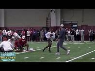 Video thumbnail for QB Jalen Milroe throws passes to Ryan Williams, Germie Bernard and teammates at Alabama's pro day