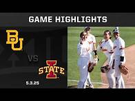 Video thumbnail for Baylor vs. Iowa State (5.3.25) Highlights | 2025 Big 12 Softball