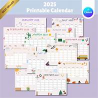 Video thumbnail for 2025 Calendar Printable, Cute Kids Calendar 2025, Wall Calendar PDF, Editable Calendar, Kids Monthly Planner, Homeschool Calendars, Animated - Etsy