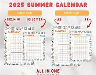 Video thumbnail for 2025 Summer Calendar, Editable Summer Calendar for Kids, Printable Summer Calendar, Ready to Print Kids Calendar, Kids Summer Bucket List