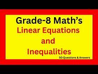 Video thumbnail for Grade 8 math's Unit 3 Linear Equations & Inequalities: 50 MCQs with Answers