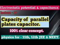 Video thumbnail for Capacity of parallel plates capacitor ll 12th physics# ll cbse# iit jee& neet.