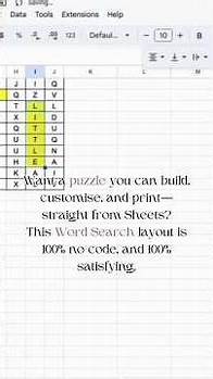 Video thumbnail for Create a word search in Google sheets