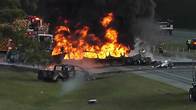 Video thumbnail for Portion of I-40 east in Sampson County closed due to crash