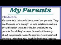 Video thumbnail for My Parents Essay Writing or Speech 1000 Words Paragraph In English |