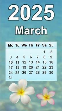 Video thumbnail for March 2025 Calendar