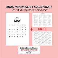Video thumbnail for 2025 Printable Calendar, Full Year, Monthly Single Page PDF, Minimalist A4 A3 Wall Calendar, Desk Calendar, Calendar Poster, Monday Start - Etsy