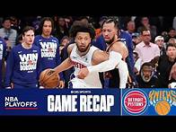 Video thumbnail for 2025 NBA Playoffs: Pistons win first playoff game since 2008, even series at 1 | Game 2 Recap