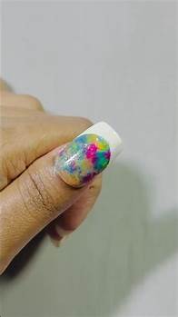 Video thumbnail for Colorful Marble French Tips Nail Art 🌈🤍🎀 #youtubeshorts #nailart #nails #easynails #frenchnails