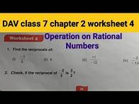 Video thumbnail for DAV Class 7 maths chapter 2 worksheet 4 ।। Class 7 math chapter 2 worksheet 4 dav public school