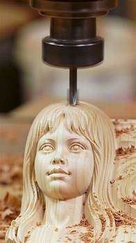 Video thumbnail for Girls face with 5 axis CNC machine #shorts #cnc #wood_carving