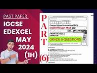Video thumbnail for IGCSE Mathematics Edexcel May 2024 Past Paper | Solutions (PART 6)