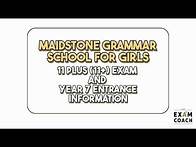 Video thumbnail for Maidstone Grammar School for Girls 11+ (11 Plus) Exam Information and Admissions For Year 7 Entry