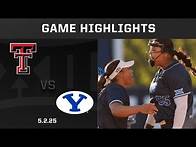 Video thumbnail for Texas Tech vs. BYU (5.2.25) Highlights | 2025 Big 12 Softball