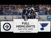 Video thumbnail for NHL Playoff Highlights | Jets vs. Blues | Gm 4 | April 27, 2025