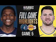 Video thumbnail for LOS ANGELES LAKERS vs MINNESOTA TIMBERWOLVES GAME 5 HIGHLIGHTS | MAY 2, 2025 | NBA PLAYOFFS 2025