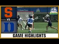 Video thumbnail for Syracuse vs. Duke Game Highlights | 2025 ACC Men's Lacrosse Championship