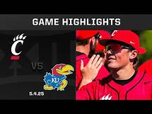 Video thumbnail for Cincinnati vs. Kansas (5.4.25) Highlights | 2025 Big 12 Baseball