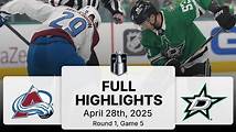 Video thumbnail for NHL Playoff Highlights | Avalanche vs. Stars | Gm 5 | April 28, 2025