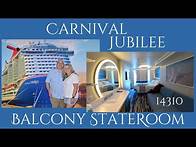 Video thumbnail for Carnival Jubilee Balcony Cabin Tour | First Impressions & Full Room Walkthrough of Cabin 14310