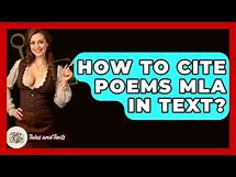 Video thumbnail for How To Cite Poems MLA In Text? - Tales And Texts