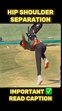 Video thumbnail for SPEED DEMON 🔥 on Instagram: "Hip-shoulder separation refers to the temporal and angular dissociation between the rotation of the pelvis (hip girdle) and the thorax (shoulder girdle) during the pre-delivery phase of a fast bowler’s action. Phases Hip-Shoulder Separation Back Foot Contact (BFC): This is where the separation begins to develop, pelvis begins to internally rotate and open toward the batter. The thorax remains relatively closed, maintaining a pre-stretch across the oblique Front Foot