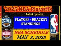 Video thumbnail for NBA STANDINGS TODAY as of May 2, 2025 | NBA Playoffs 2025 | NBA SCHEDULE May 3, 2025