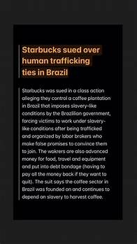 Video thumbnail for Starbucks sued over ties to human trafficking in Brazil