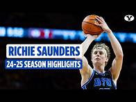 Video thumbnail for RICHIE SAUNDERS SEASON HIGHLIGHTS | BYU Men's Basketball