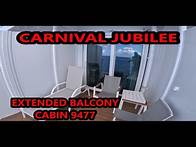 Video thumbnail for Carnival Jubilee Extended Balcony Cabin 9477 Tour