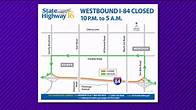 Video thumbnail for Westbound I-84 closing Wednesday night for system interchange construction