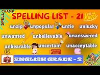 Video thumbnail for English Grade 2 Spelling List 21