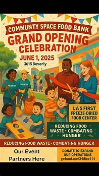 Video thumbnail for Community Space Food Bank on Instagram: "🌟 You're Invited! 🌟 Grand Opening of LA’s First Freeze-Dry Center & Community Beautification Day 📅 Date: Sunday, June 1, 2025 🕛 Time: 12:00 PM – 4:00 PM 📍 Location: 3615 Beverly Blvd, Unit A, Los Angeles, CA 90004 --- Join Us in Revolutionizing Food Preservation and Community Support Discover how freeze-drying surplus food can: Combat Hunger: Extend the shelf life of nutritious meals up to 25 years, ensuring consistent food availability for the unhou