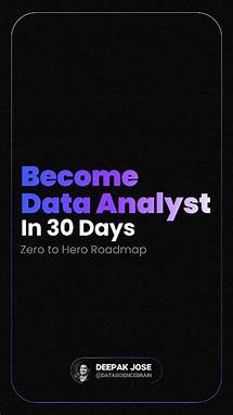 Video thumbnail for Deepak Jose on Instagram: "Days 1-3: Excel (advanced functions, pivot tables, data visualization) Days 4-6: SQL (queries, joins, aggregations, subqueries) Days 7-9: Data Cleaning (handling missing values, outliers, normalization) Days 10-12: Data Visualization (Tableau, Power BI, or Matplotlib/Seaborn) Days 13-15: Statistics (Descriptive stats, probability, hypothesis testing) Days 16-18: Python (Pandas, NumPy, data manipulation) Days 19-21: Machine Learning Basics (Supervised learning algorithm