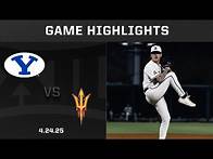 Video thumbnail for BYU vs. Arizona State (4.24.25) Highlights | 2025 Big 12 Baseball