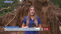 Video thumbnail for KETK's Rachel Davis reports on storm damage live from Frankston