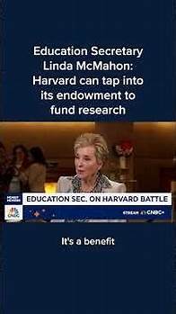 Video thumbnail for Education Secretary Linda McMahon: Harvard can tap into its endowment to fund research