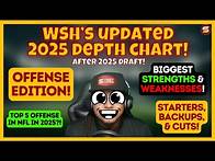 Video thumbnail for 📈OFFENSE: WSH UPDATED Depth Chart AFTER 2025 NFL Draft! | Top 5 NFL Offense? | New STARTING RB & WR?