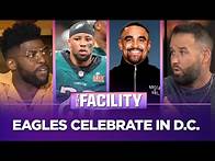 Video thumbnail for Eagles celebrate Super Bowl LIX win at White House, Hurts, A.J. Brown notable skips | THE FACILITY