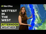 Video thumbnail for 25/04/2025 – Dry for many with rain in the west - Afternoon Weather Forecast UK – Met Office Weather