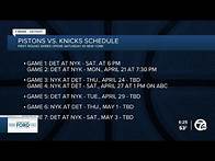 Video thumbnail for NBA sets schedule for Pistons vs. Knicks playoff series