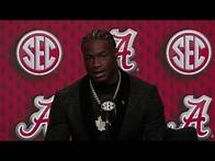 Video thumbnail for Alabama quarterback Jalen Milroe speaks at SEC Media Days